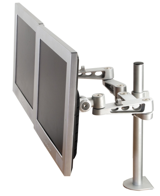 LCD Monitor Arm (deskclamp) - 5 adjustements - length 500mm - 2 screens