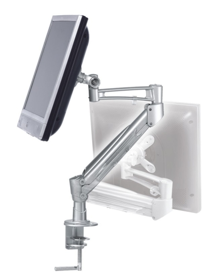 LCD monitor arm, bureau clamp, Alu, Gas spring height adjustment