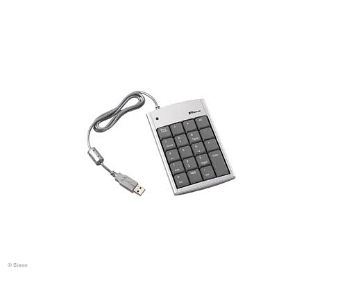 USB Numpad incl. 2xUSB-hub grijs