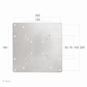 Vesa verloopplaat van VESA 75 & 100 - 100x200, 120x180 & 200, 10-36